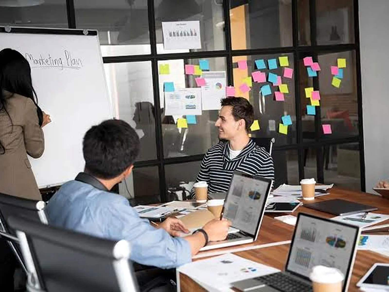 Automation plan being mapped out on a whiteboard