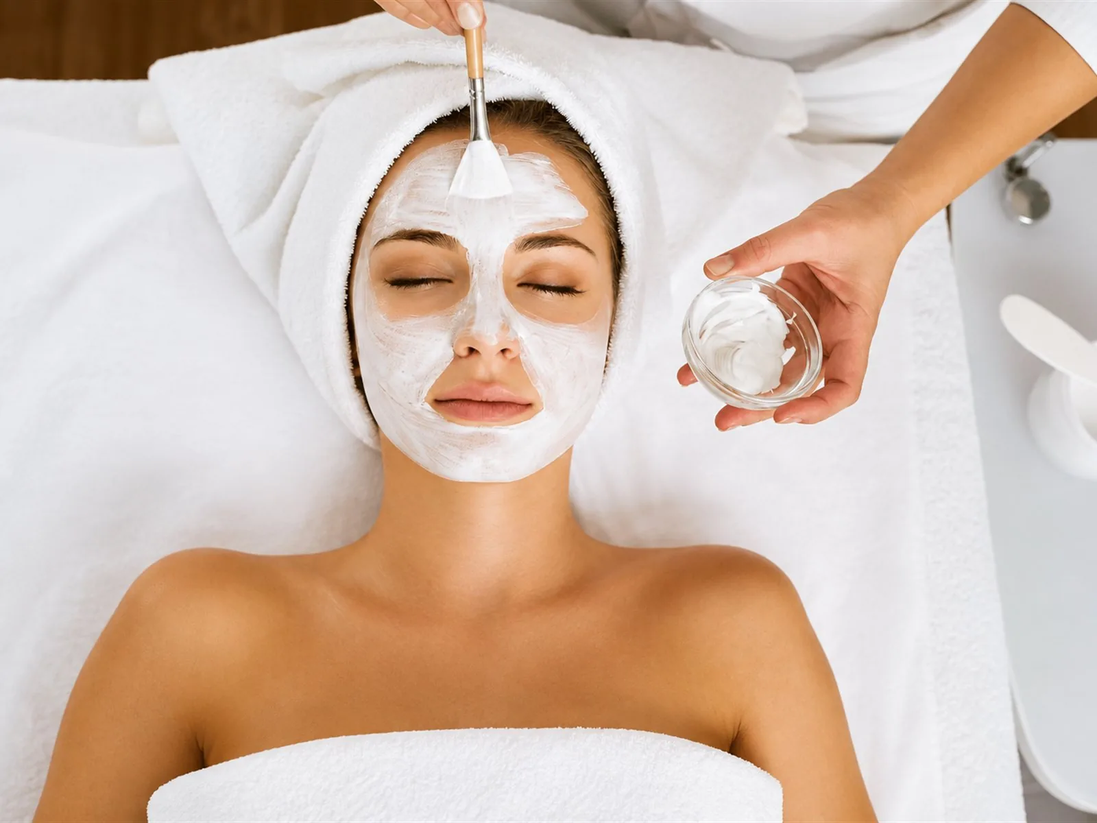 Aesthetic clinic treatment in progress